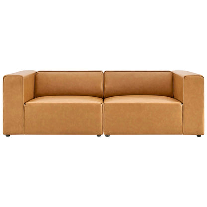 Modway - Mingle 2-Piece Vegan Leather Sectional Sofa Loveseat by Modway  Living Room Sofas and Armchairs Brown - EEI-4788-TAN