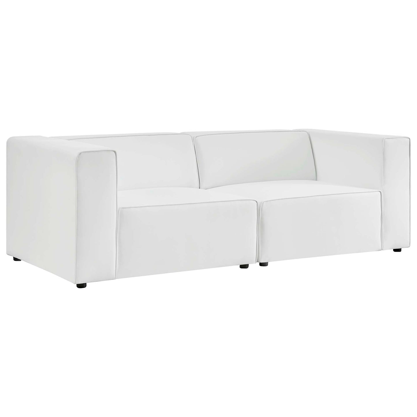 Modway - Mingle 2-Piece Vegan Leather Sectional Sofa Loveseat by Modway  Living Room Sofas and Armchairs White - EEI-4788-WHI