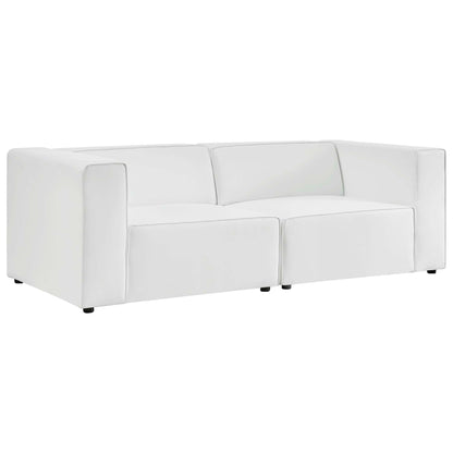 Modway - Mingle 2-Piece Vegan Leather Sectional Sofa Loveseat by Modway  Living Room Sofas and Armchairs White - EEI-4788-WHI