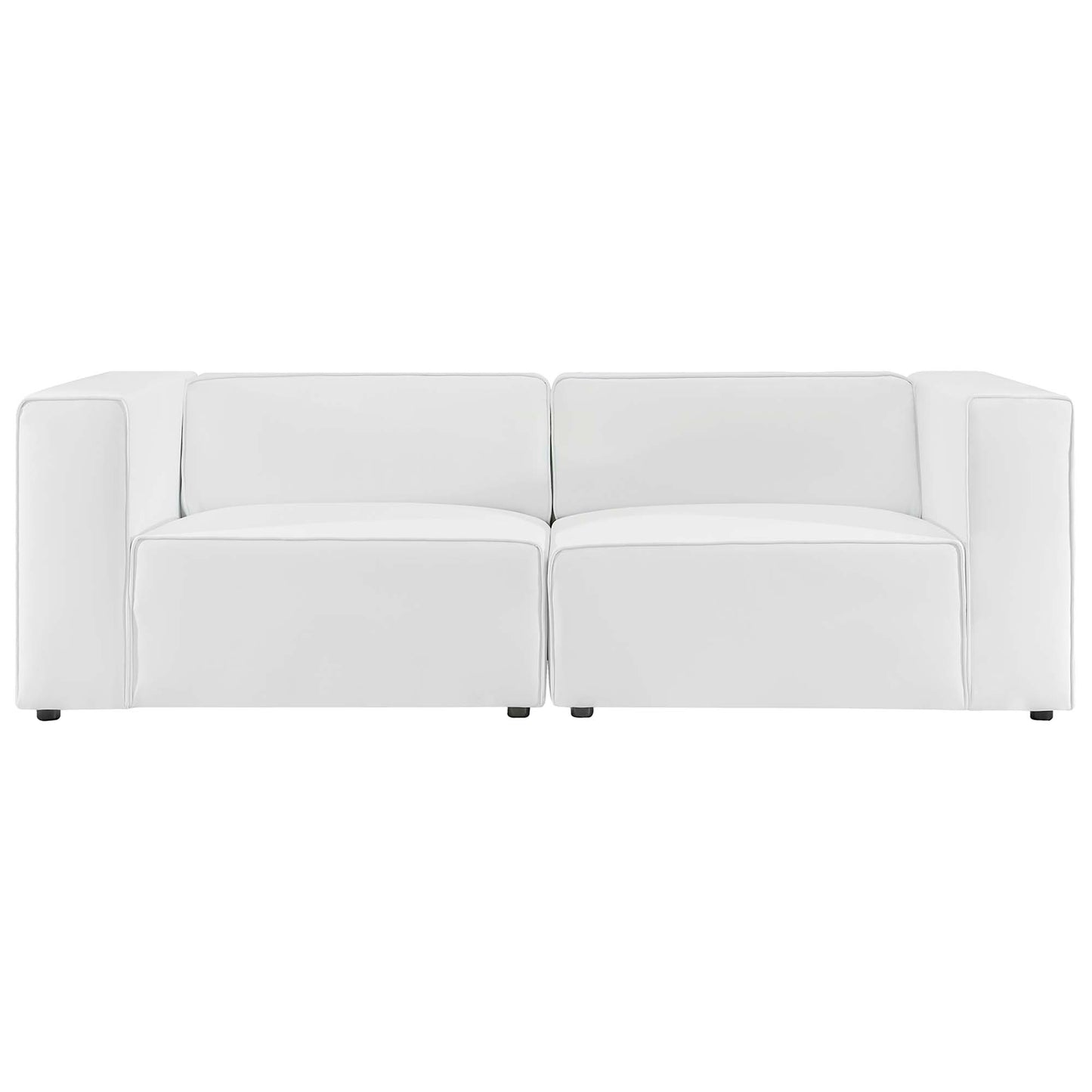 Modway - Mingle 2-Piece Vegan Leather Sectional Sofa Loveseat by Modway  Living Room Sofas and Armchairs White - EEI-4788-WHI