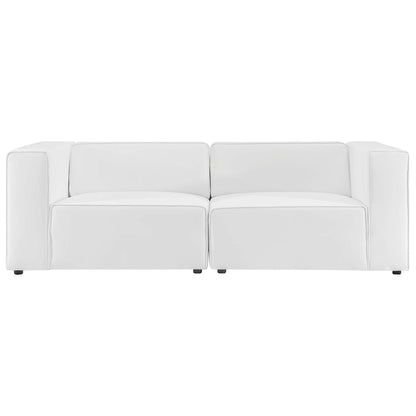 Modway - Mingle 2-Piece Vegan Leather Sectional Sofa Loveseat by Modway  Living Room Sofas and Armchairs White - EEI-4788-WHI