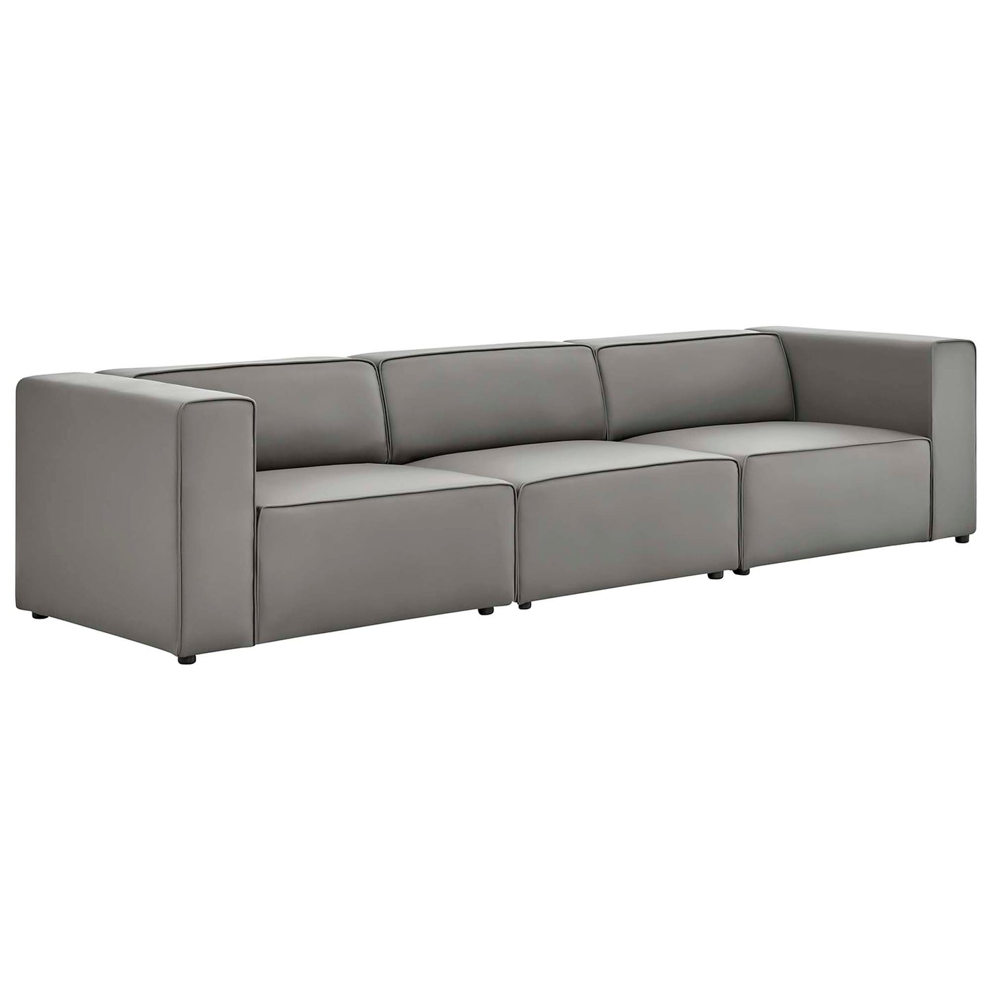 Modway - Mingle 3-Piece Vegan Leather Sectional Sofa by Modway  Living Room Sofas and Armchairs Gray - EEI-4789-GRY