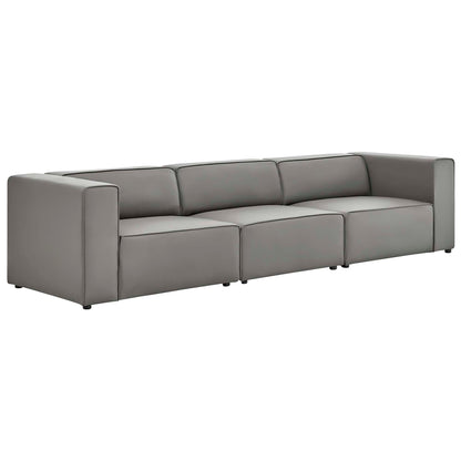 Modway - Mingle 3-Piece Vegan Leather Sectional Sofa by Modway  Living Room Sofas and Armchairs Gray - EEI-4789-GRY