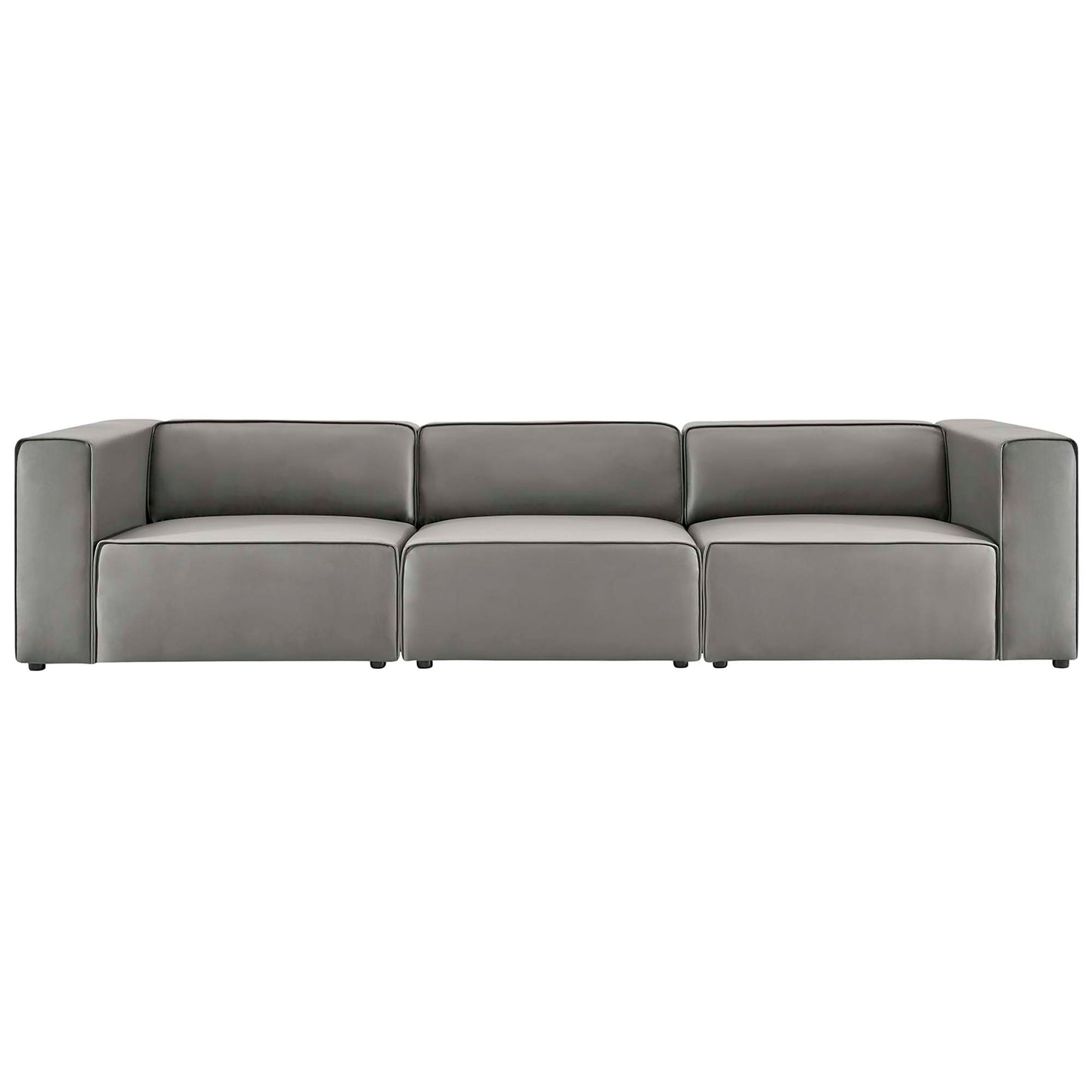 Modway - Mingle 3-Piece Vegan Leather Sectional Sofa by Modway  Living Room Sofas and Armchairs Gray - EEI-4789-GRY