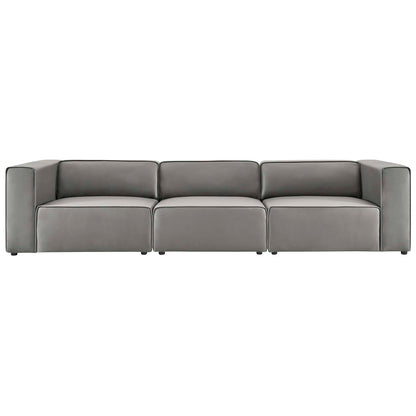 Modway - Mingle 3-Piece Vegan Leather Sectional Sofa by Modway  Living Room Sofas and Armchairs Gray - EEI-4789-GRY