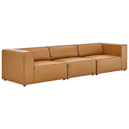 Modway - Mingle 3-Piece Vegan Leather Sectional Sofa by Modway  Living Room Sofas and Armchairs Brown - EEI-4789-TAN