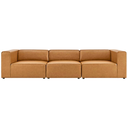 Modway - Mingle 3-Piece Vegan Leather Sectional Sofa by Modway  Living Room Sofas and Armchairs Brown - EEI-4789-TAN