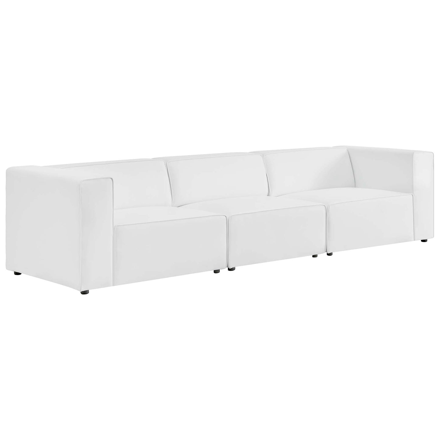 Modway - Mingle 3-Piece Vegan Leather Sectional Sofa by Modway  Living Room Sofas and Armchairs White - EEI-4789-WHI