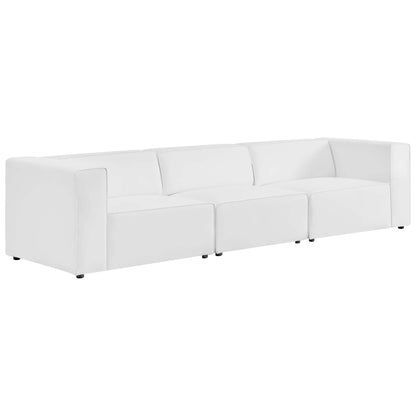 Modway - Mingle 3-Piece Vegan Leather Sectional Sofa by Modway  Living Room Sofas and Armchairs White - EEI-4789-WHI