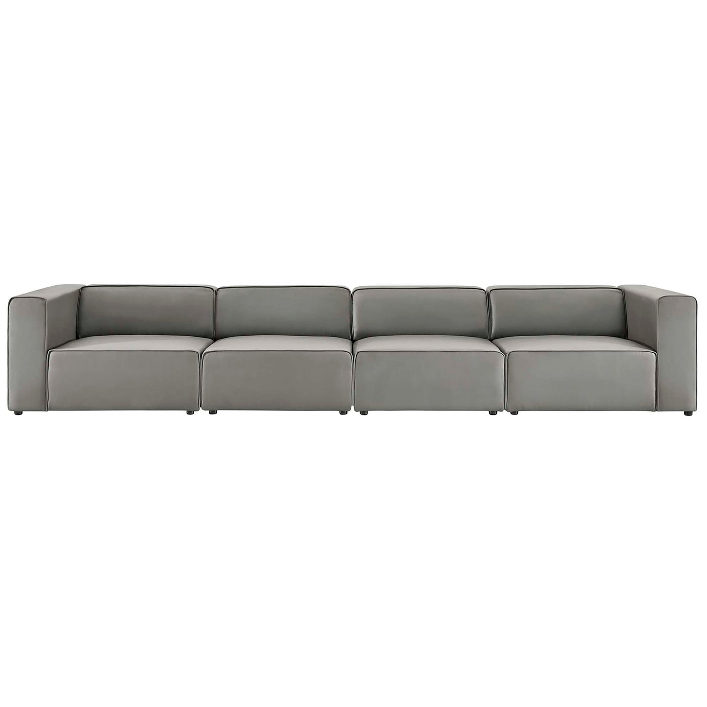 Modway - Mingle 4-Piece Vegan Leather Sectional Sofa by Modway  Living Room Sofas and Armchairs Gray - EEI-4793-GRY