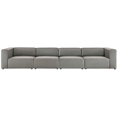 Modway - Mingle 4-Piece Vegan Leather Sectional Sofa by Modway  Living Room Sofas and Armchairs Gray - EEI-4793-GRY