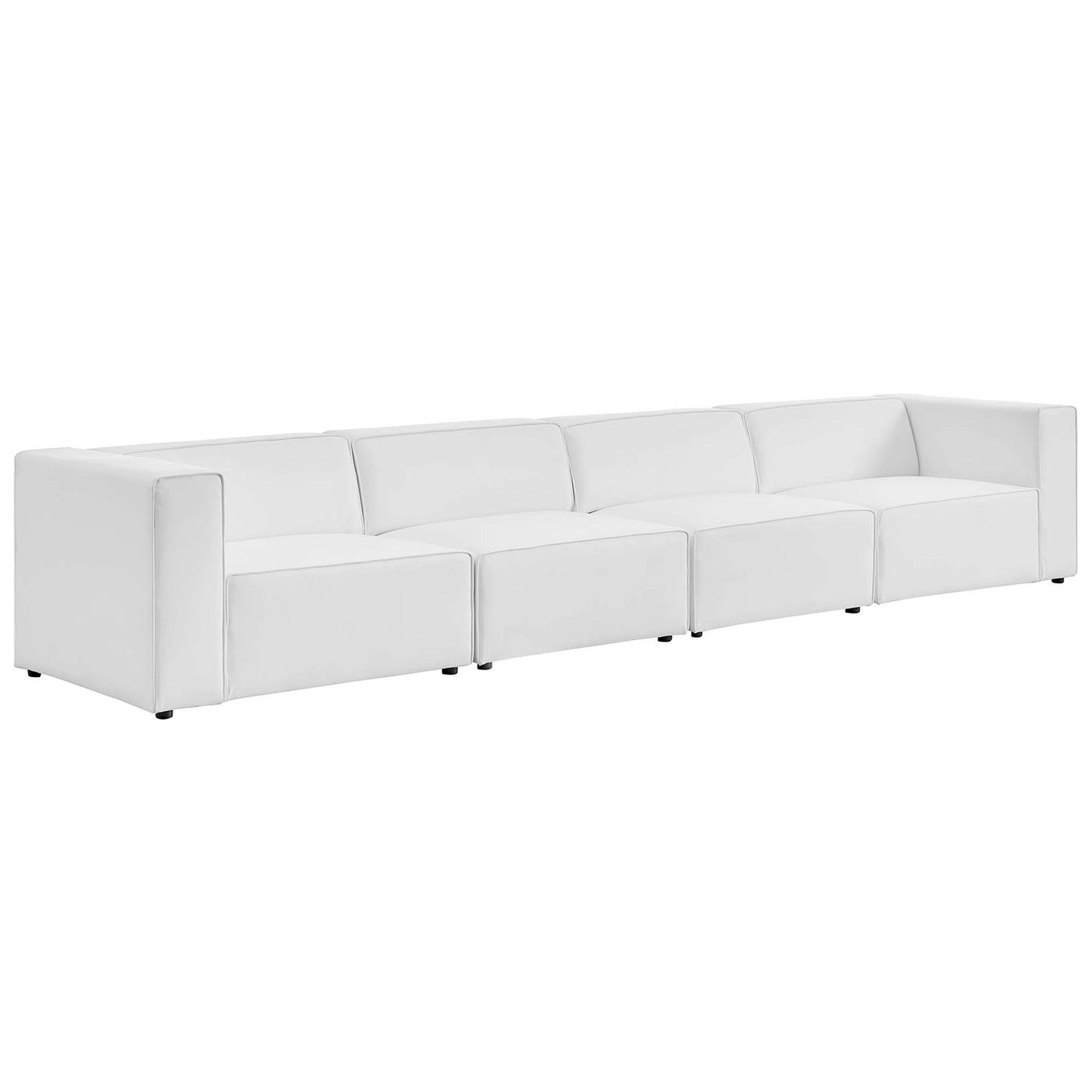 Modway - Mingle 4-Piece Vegan Leather Sectional Sofa by Modway  Living Room Sofas and Armchairs White - EEI-4793-WHI