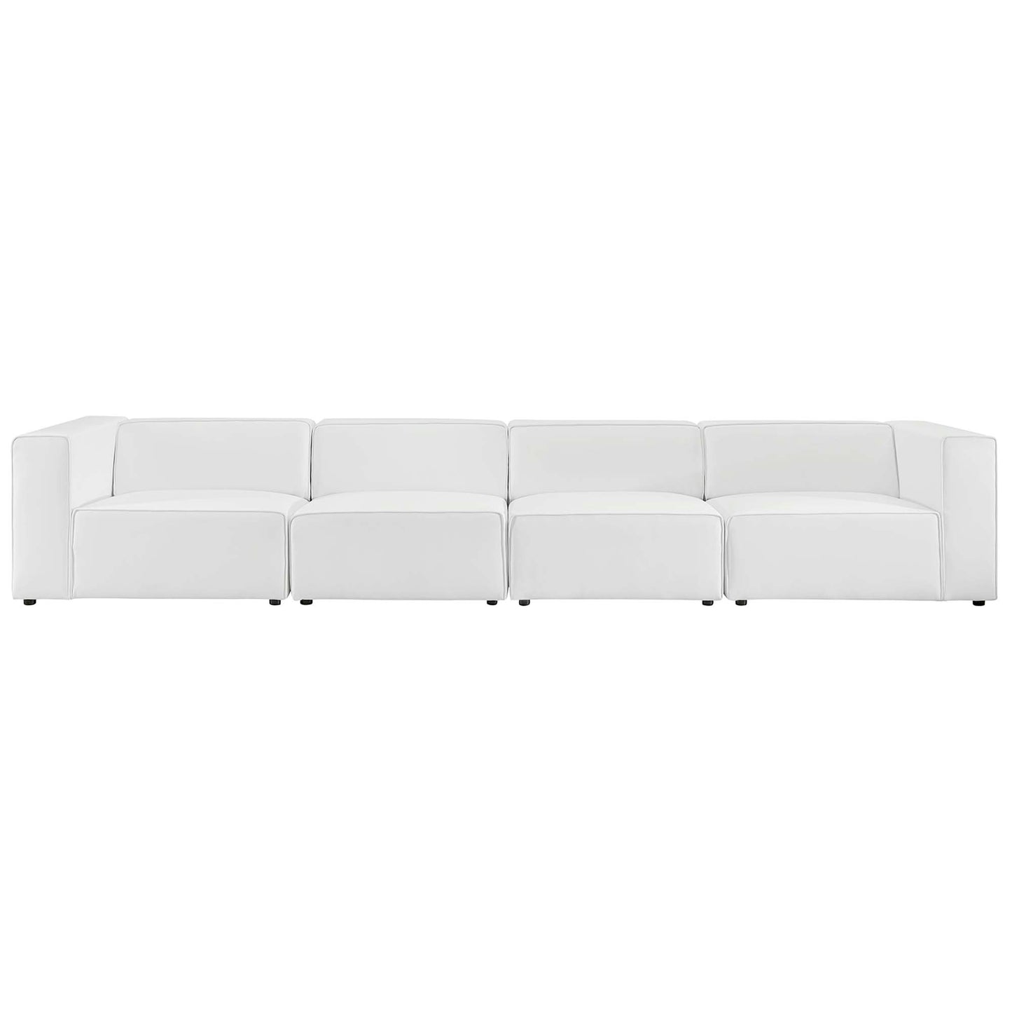 Modway - Mingle 4-Piece Vegan Leather Sectional Sofa by Modway  Living Room Sofas and Armchairs White - EEI-4793-WHI