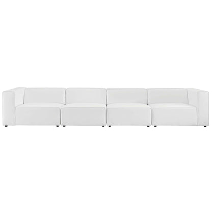 Modway - Mingle 4-Piece Vegan Leather Sectional Sofa by Modway  Living Room Sofas and Armchairs White - EEI-4793-WHI