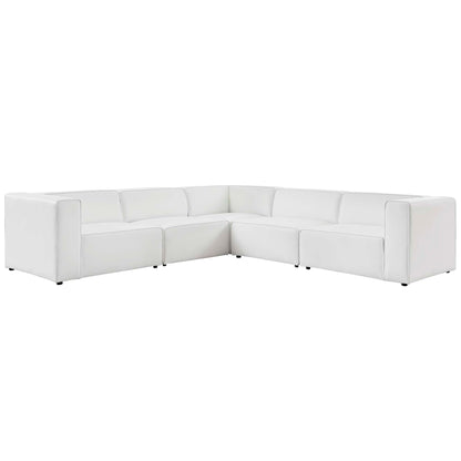 Modway - Mingle 5-Piece Vegan Leather Sectional Sofa by Modway  Living Room Sofas and Armchairs White - EEI-4795-WHI