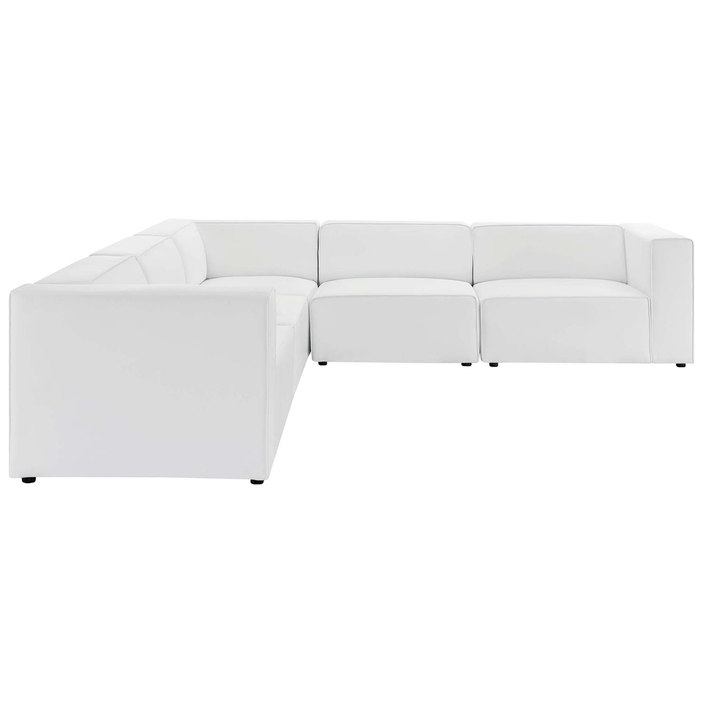 Modway - Mingle 5-Piece Vegan Leather Sectional Sofa by Modway  Living Room Sofas and Armchairs White - EEI-4795-WHI