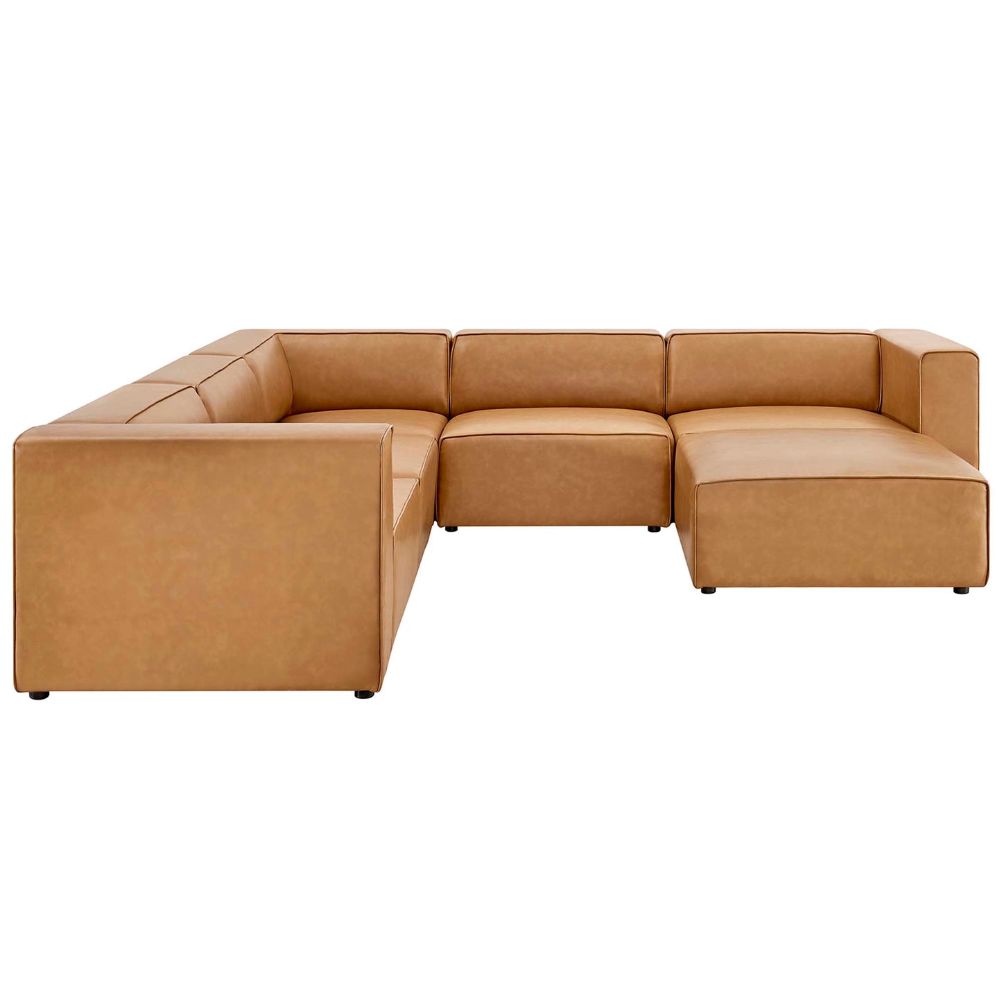 Modway - Mingle 6-Piece Vegan Leather Furniture Set by Modway  Living Room Sofas and Armchairs Brown - EEI-4796-TAN
