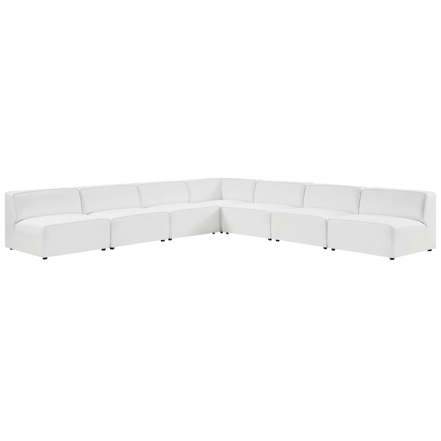 Modway - Mingle 7-Piece Vegan Leather Sectional Sofa by Modway  Living Room Sofas and Armchairs White - EEI-4797-WHI