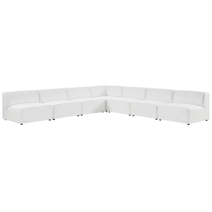 Modway - Mingle 7-Piece Vegan Leather Sectional Sofa by Modway  Living Room Sofas and Armchairs White - EEI-4797-WHI