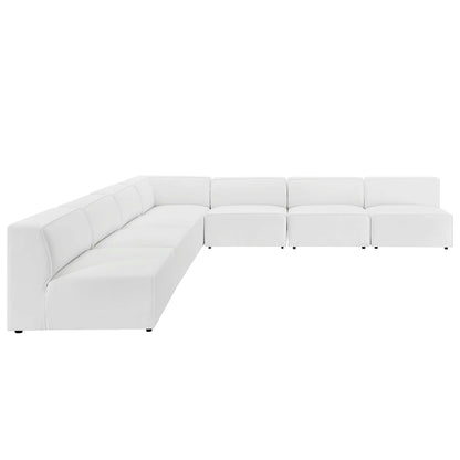 Modway - Mingle 7-Piece Vegan Leather Sectional Sofa by Modway  Living Room Sofas and Armchairs White - EEI-4797-WHI