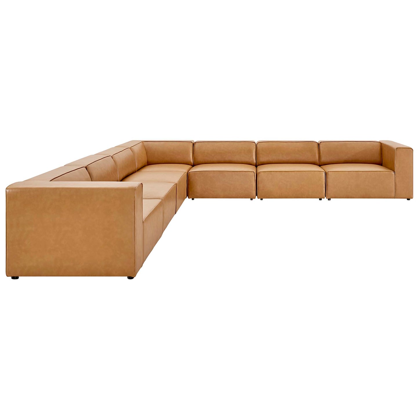 Modway - Mingle 7-Piece Vegan Leather Sectional Sofa by Modway  Living Room Sofas and Armchairs Brown - EEI-4798-TAN