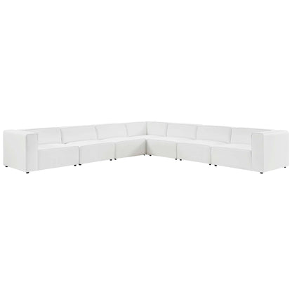 Modway - Mingle 7-Piece Vegan Leather Sectional Sofa by Modway  Living Room Sofas and Armchairs White - EEI-4798-WHI