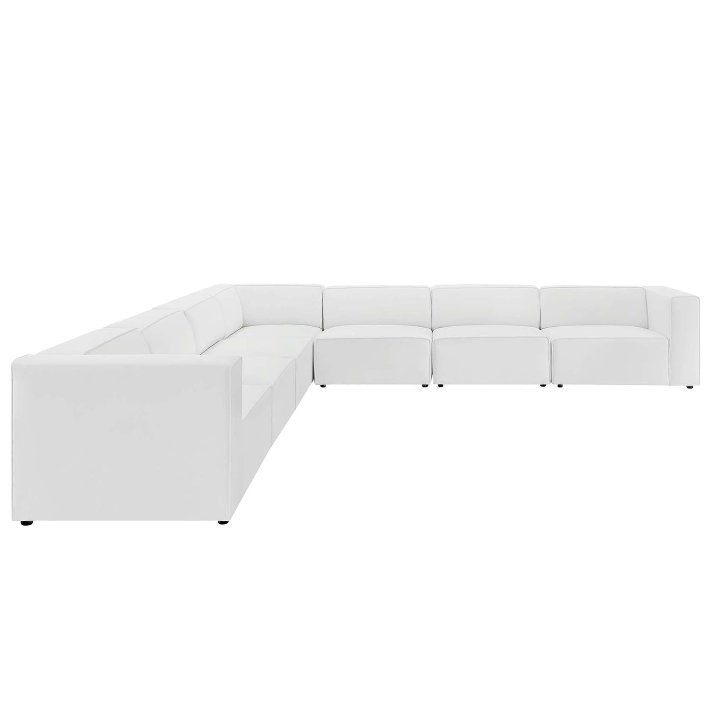 Modway - Mingle 7-Piece Vegan Leather Sectional Sofa by Modway  Living Room Sofas and Armchairs White - EEI-4798-WHI