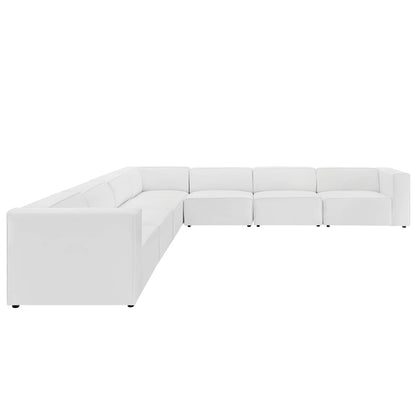 Modway - Mingle 7-Piece Vegan Leather Sectional Sofa by Modway  Living Room Sofas and Armchairs White - EEI-4798-WHI