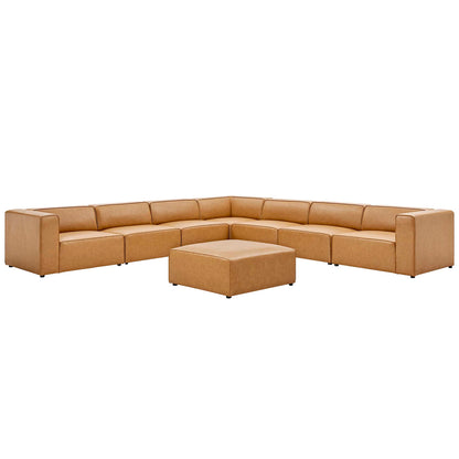 Modway - Mingle 8-Piece Vegan Leather Sectional Sofa Set by Modway  Living Room Sofas and Armchairs Brown - EEI-4799-TAN