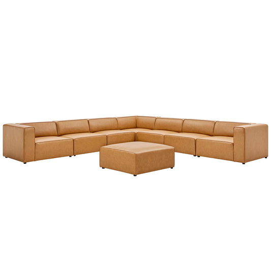 Modway - Mingle 8-Piece Vegan Leather Sectional Sofa Set by Modway  Living Room Sofas and Armchairs Brown - EEI-4799-TAN