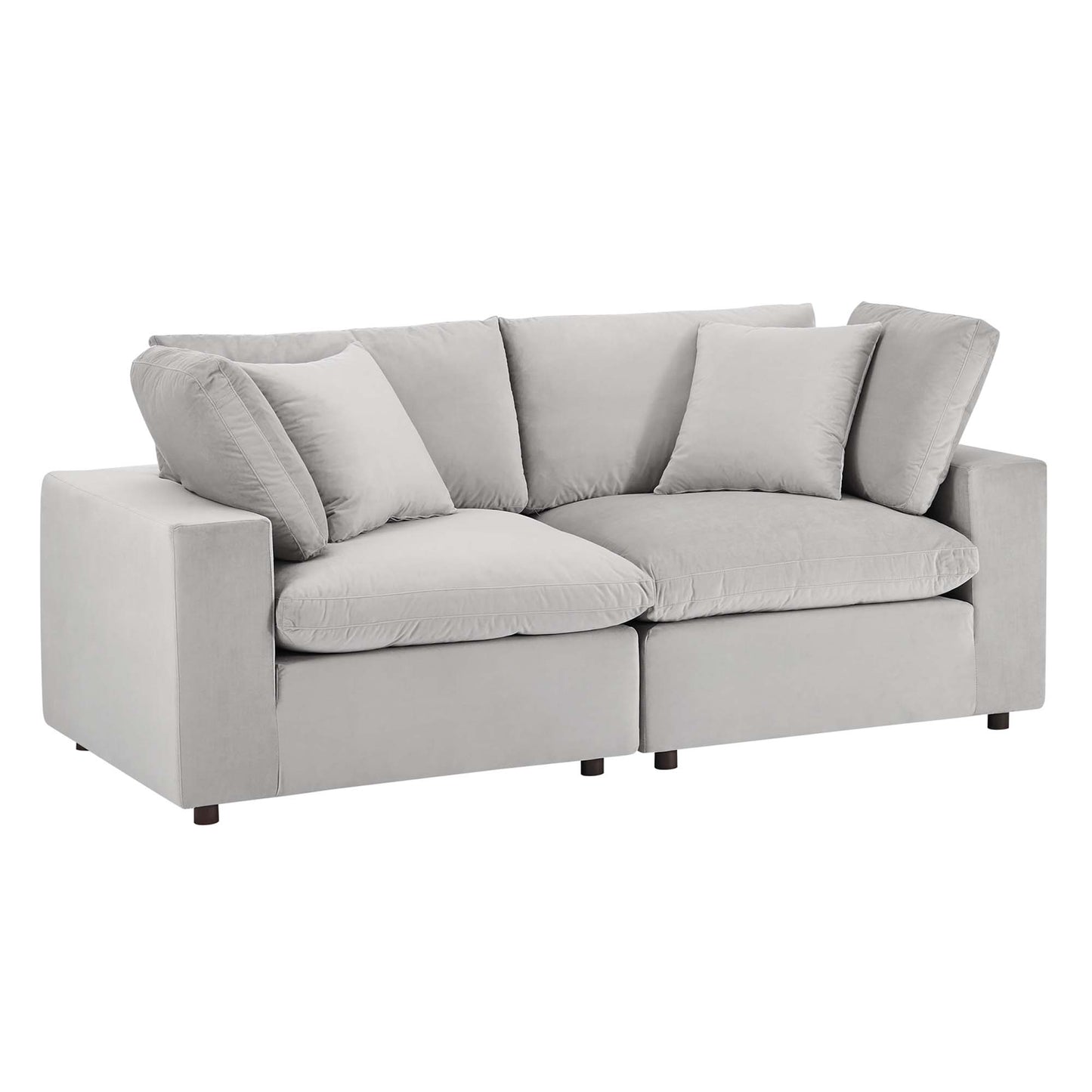 Modway Outlet Commix Down Filled Overstuffed Performance Velvet Loveseat by Modway  Living Room Furniture Light Gray - EEI-4816-LGR