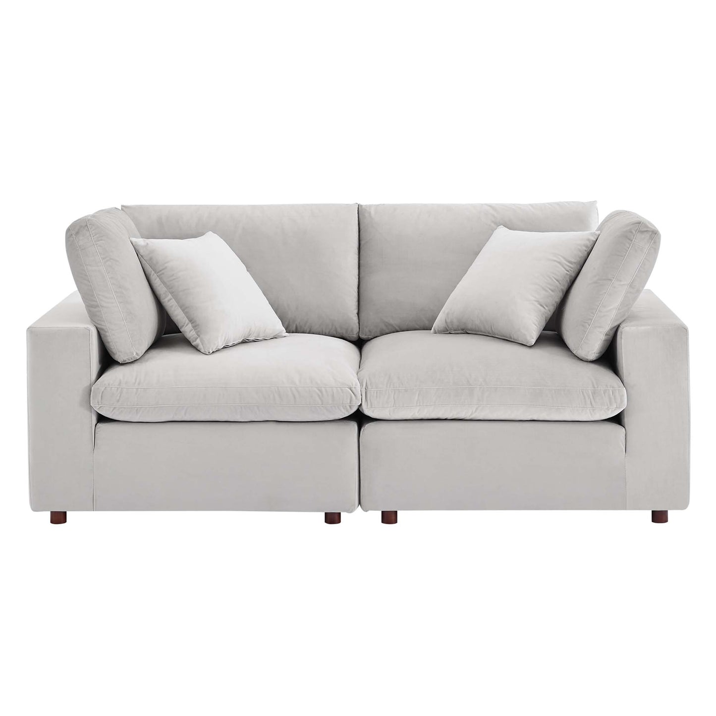 Modway Outlet Commix Down Filled Overstuffed Performance Velvet Loveseat by Modway  Living Room Furniture Light Gray - EEI-4816-LGR