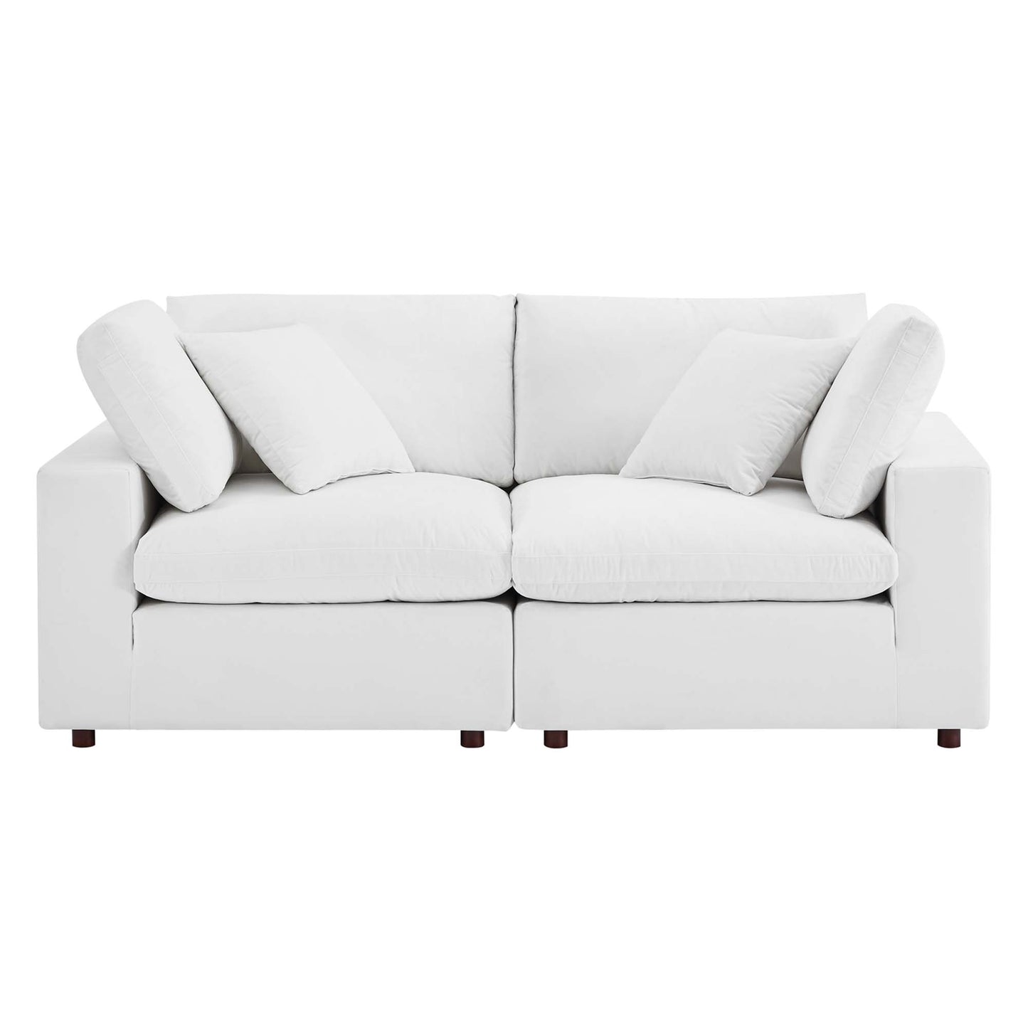 Modway Outlet Commix Down Filled Overstuffed Performance Velvet Loveseat by Modway  Living Room Furniture White - EEI-4816-WHI