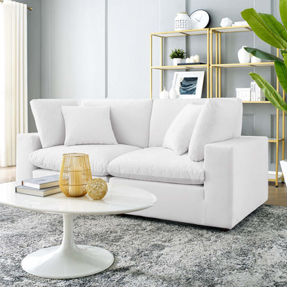 Modway Outlet Commix Down Filled Overstuffed Performance Velvet Loveseat by Modway  Living Room Furniture White - EEI-4816-WHI