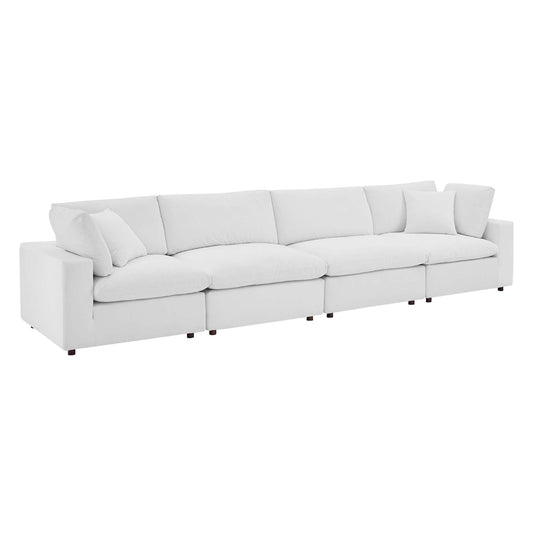 Modway Outlet Commix Down Filled Overstuffed Performance Velvet 4-Seater Sofa by Modway  Living Room Furniture White - EEI-4819-WHI