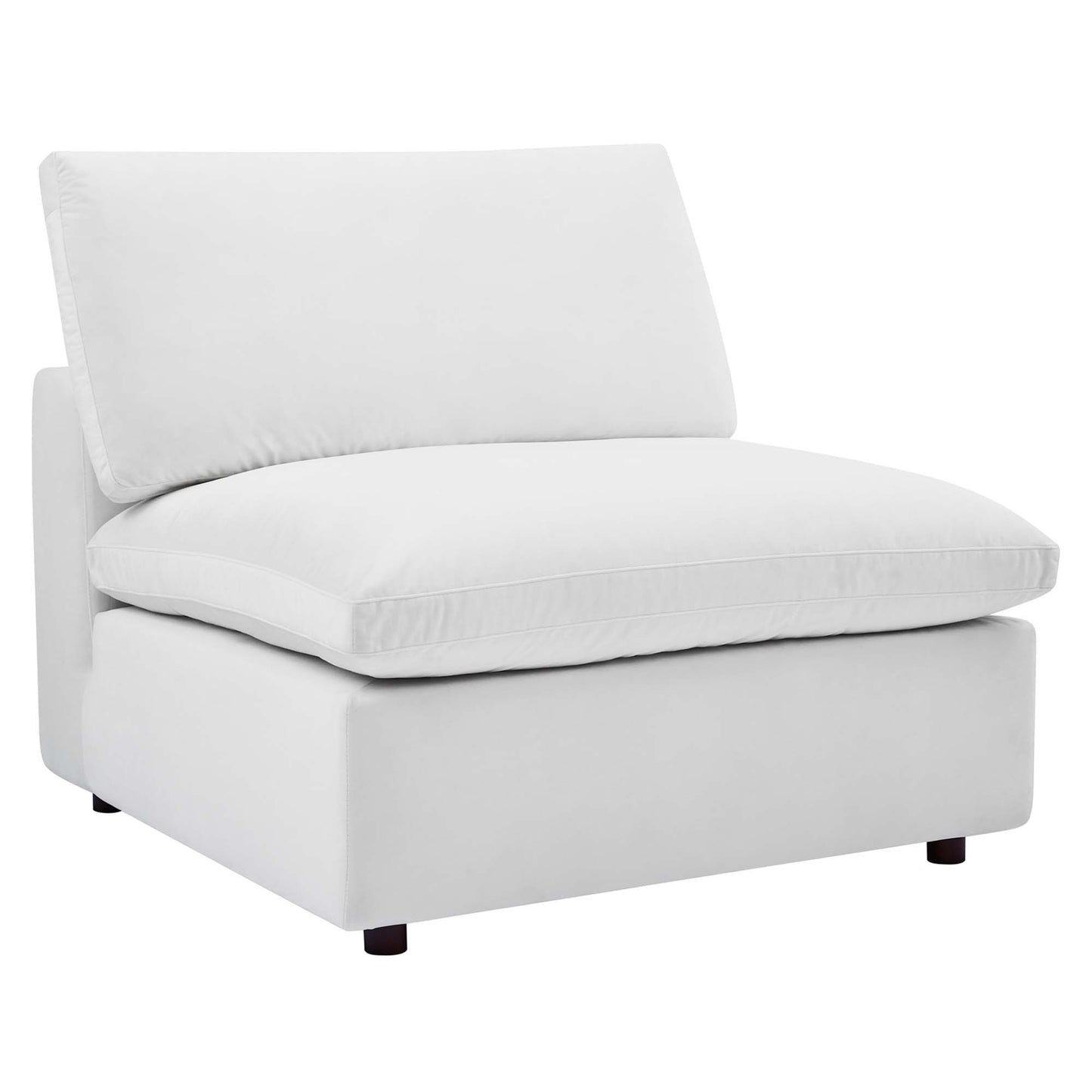 Modway Outlet Commix 5-Piece Down Filled Overstuffed Performance Velvet Sectional Sofa by Modway  Living Room Furniture White - EEI-4822-WHI
