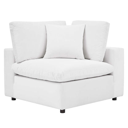 Modway Outlet Commix 6-Piece Down Filled Overstuffed Performance Velvet Sectional Sofa by Modway  Living Room Furniture White - EEI-4824-WHI