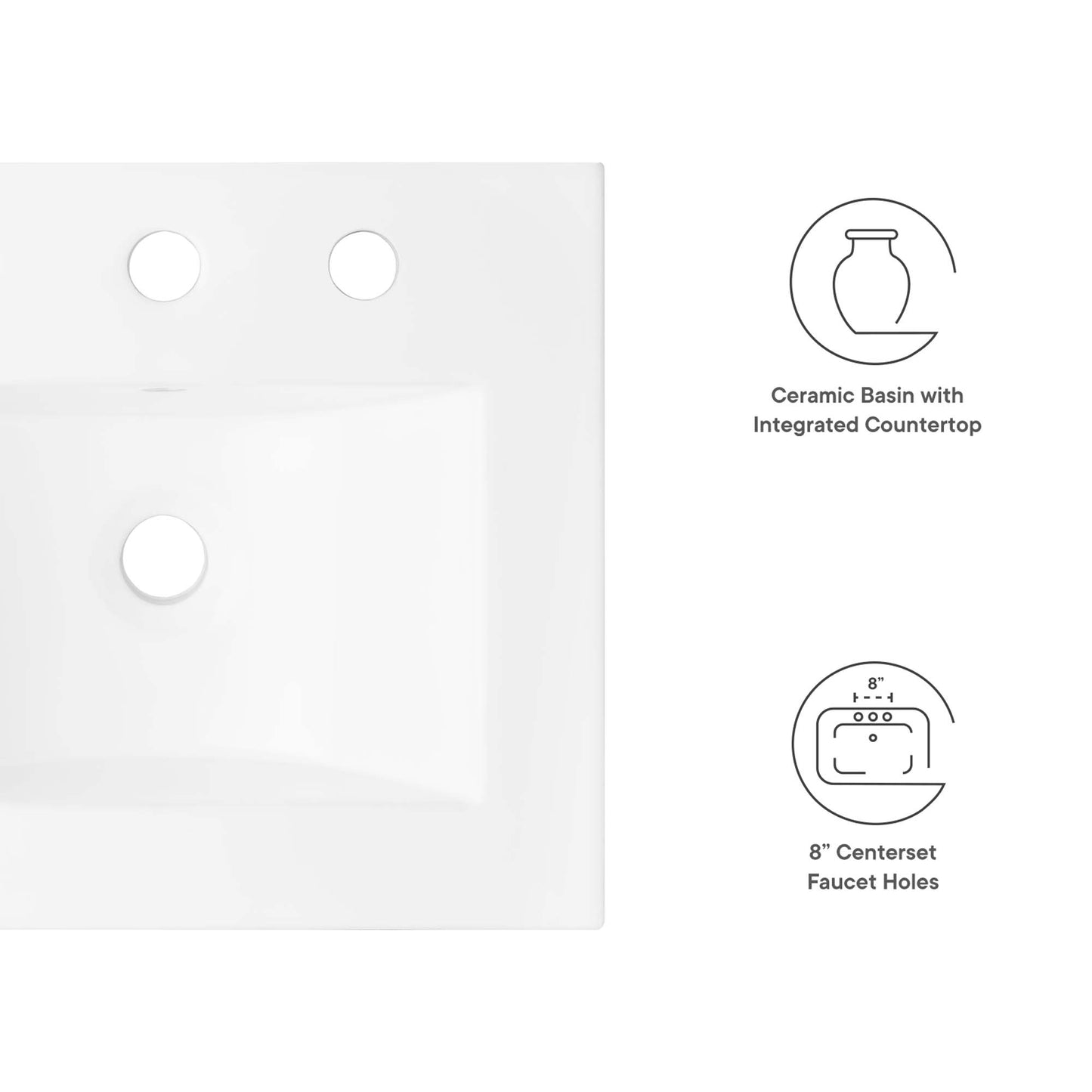 Modway - Cayman 18" Bathroom Sink by Modway  Bathroom Vanities White - EEI-4836-WHI