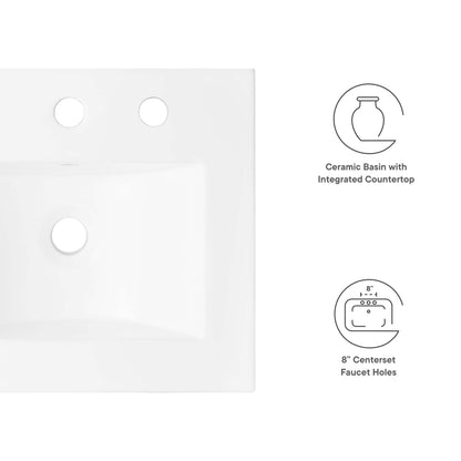 Modway - Cayman 18" Bathroom Sink by Modway  Bathroom Vanities White - EEI-4836-WHI