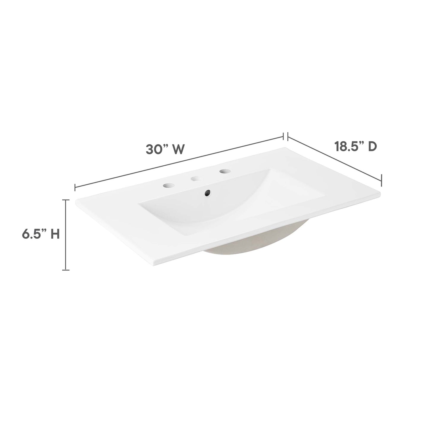 Modway - Cayman 30" Bathroom Sink by Modway  Bathroom Vanities White - EEI-4837-WHI