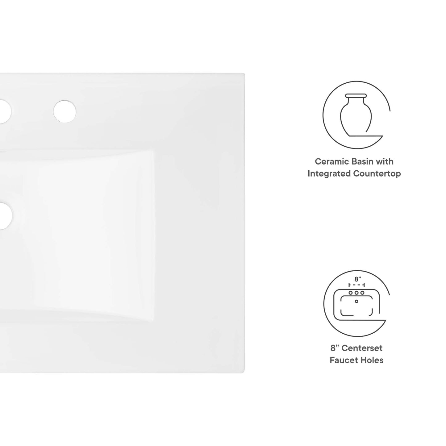 Modway - Cayman 30" Bathroom Sink by Modway  Bathroom Vanities White - EEI-4837-WHI