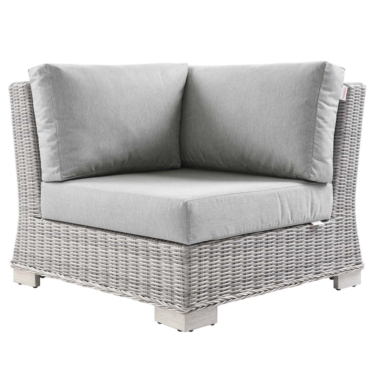 Modway Outlet Conway Outdoor Patio Wicker Rattan Corner Chair by Modway  Outdoor Furniture Furniture Light Gray Gray - EEI-4838-LGR-GRY
