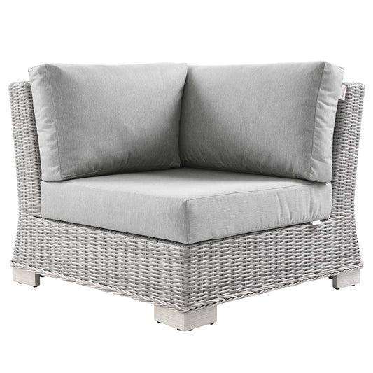 Modway Outlet Conway Outdoor Patio Wicker Rattan Corner Chair by Modway  Outdoor Furniture Furniture Light Gray Gray - EEI-4838-LGR-GRY