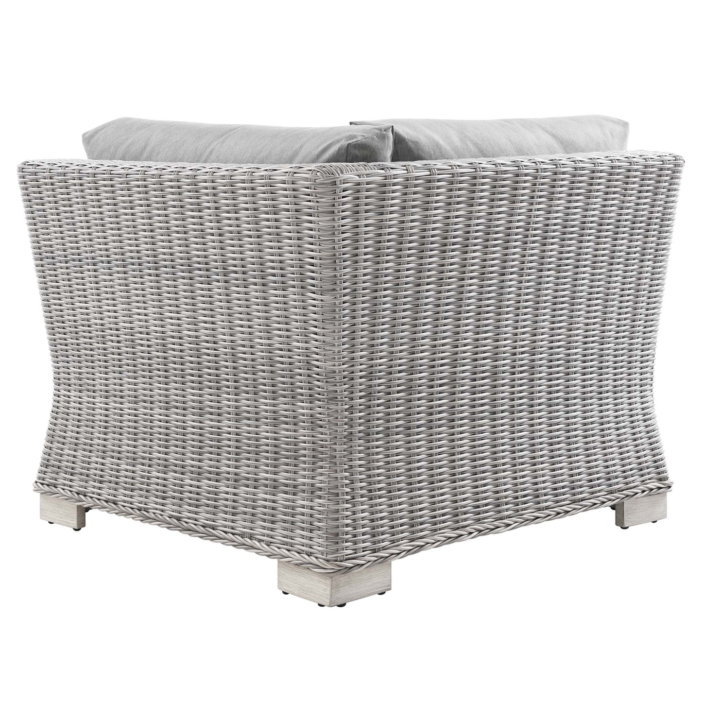 Modway Outlet Conway Outdoor Patio Wicker Rattan Corner Chair by Modway  Outdoor Furniture Furniture Light Gray Gray - EEI-4838-LGR-GRY
