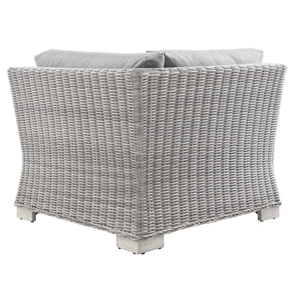 Modway Outlet Conway Outdoor Patio Wicker Rattan Corner Chair by Modway  Outdoor Furniture Furniture Light Gray Gray - EEI-4838-LGR-GRY