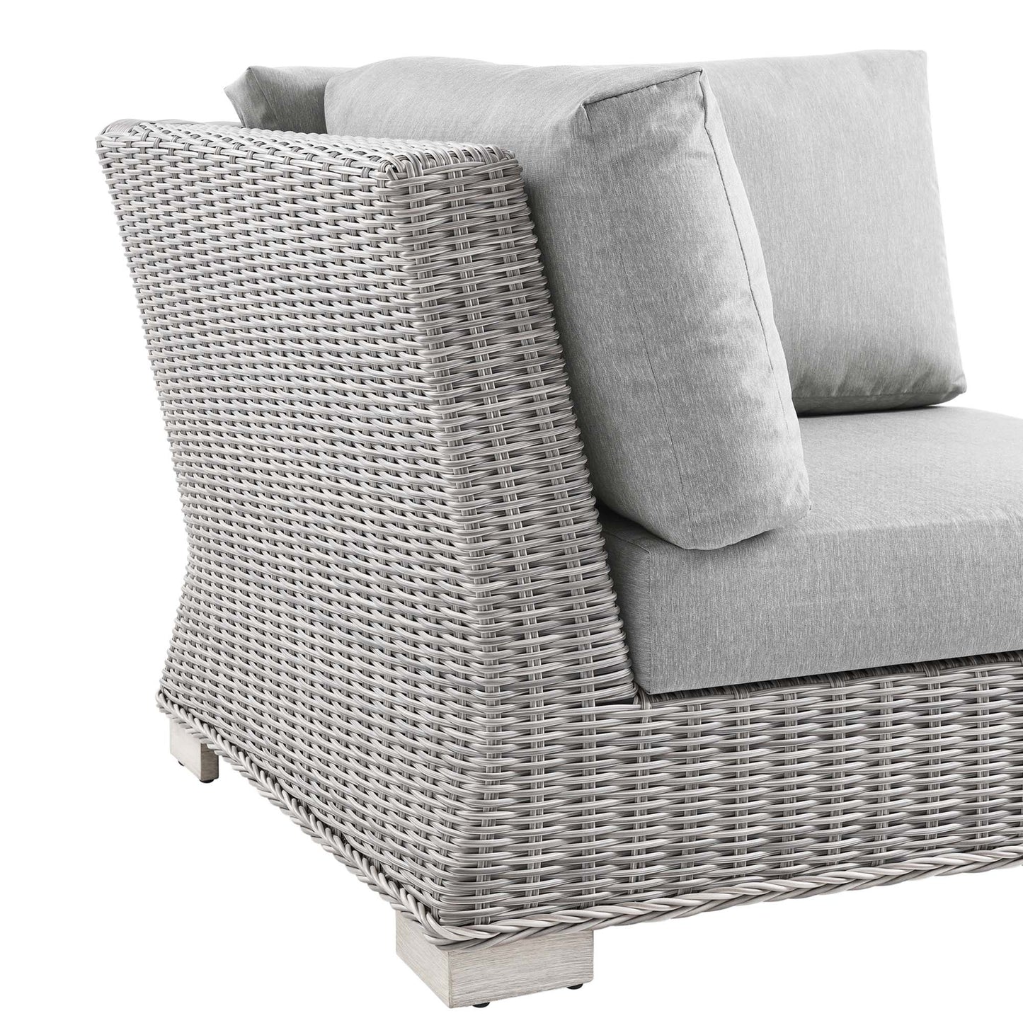 Modway Outlet Conway Outdoor Patio Wicker Rattan Corner Chair by Modway  Outdoor Furniture Furniture Light Gray Gray - EEI-4838-LGR-GRY