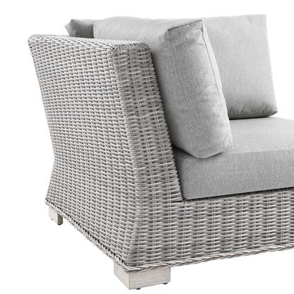 Modway Outlet Conway Outdoor Patio Wicker Rattan Corner Chair by Modway  Outdoor Furniture Furniture Light Gray Gray - EEI-4838-LGR-GRY