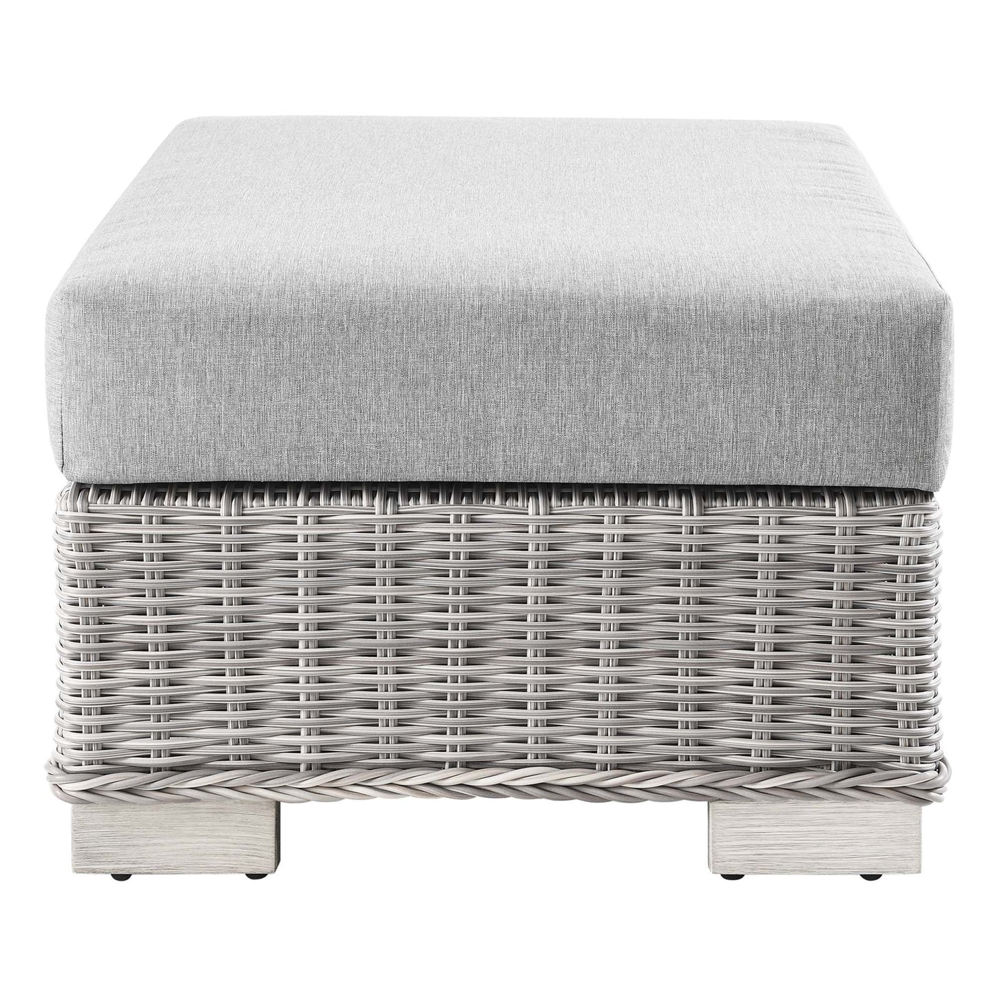 Modway - Conway Outdoor Patio Wicker Rattan Ottoman by Modway  Outdoor Furniture Sofa Sectionals Gray - EEI-4839-LGR-GRY