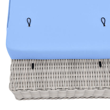 Modway Outlet Conway Outdoor Patio Wicker Rattan Ottoman by Modway  Outdoor Furniture Furniture Light Gray Light Blue - EEI-4839-LGR-LBU