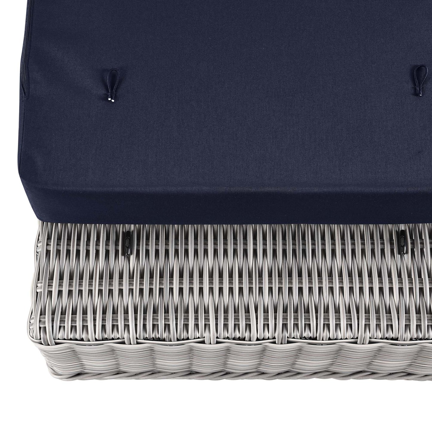 Modway Outlet Conway Outdoor Patio Wicker Rattan Ottoman by Modway  Outdoor Furniture Furniture Light Gray Navy - EEI-4839-LGR-NAV